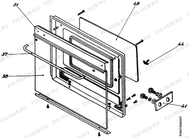 Взрыв-схема плиты (духовки) Zanussi ZC450GW - Схема узла Section 3